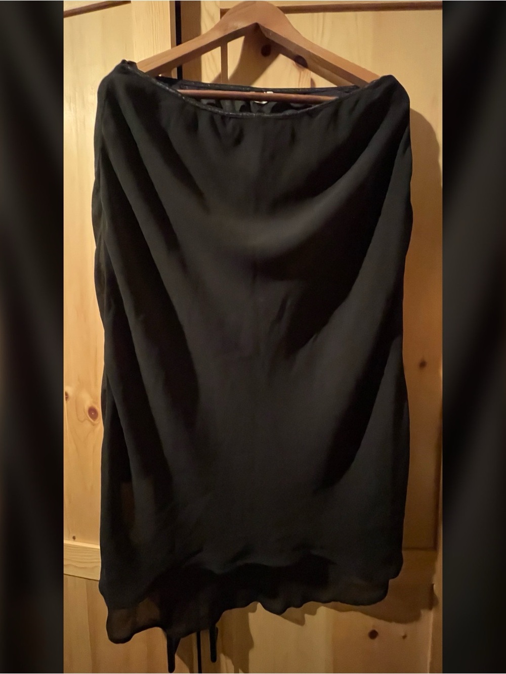 Women's Black Midi Draped Skirt